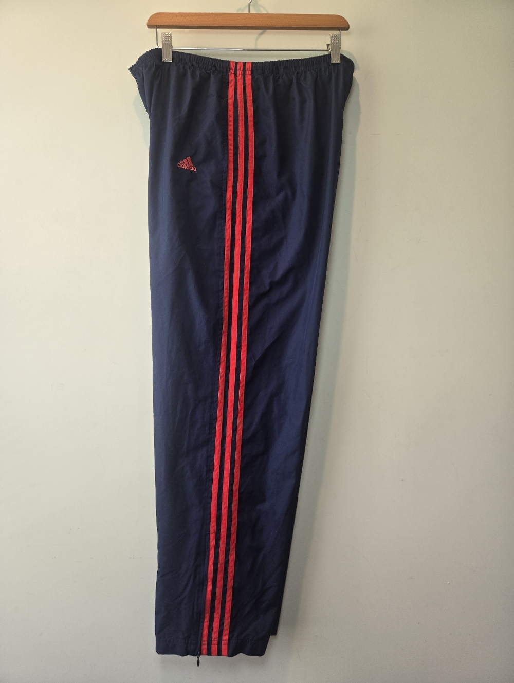 Adidas Pants Men's XL Vintage 2006 Nylon Track Pants Navy Red Y2k Loose